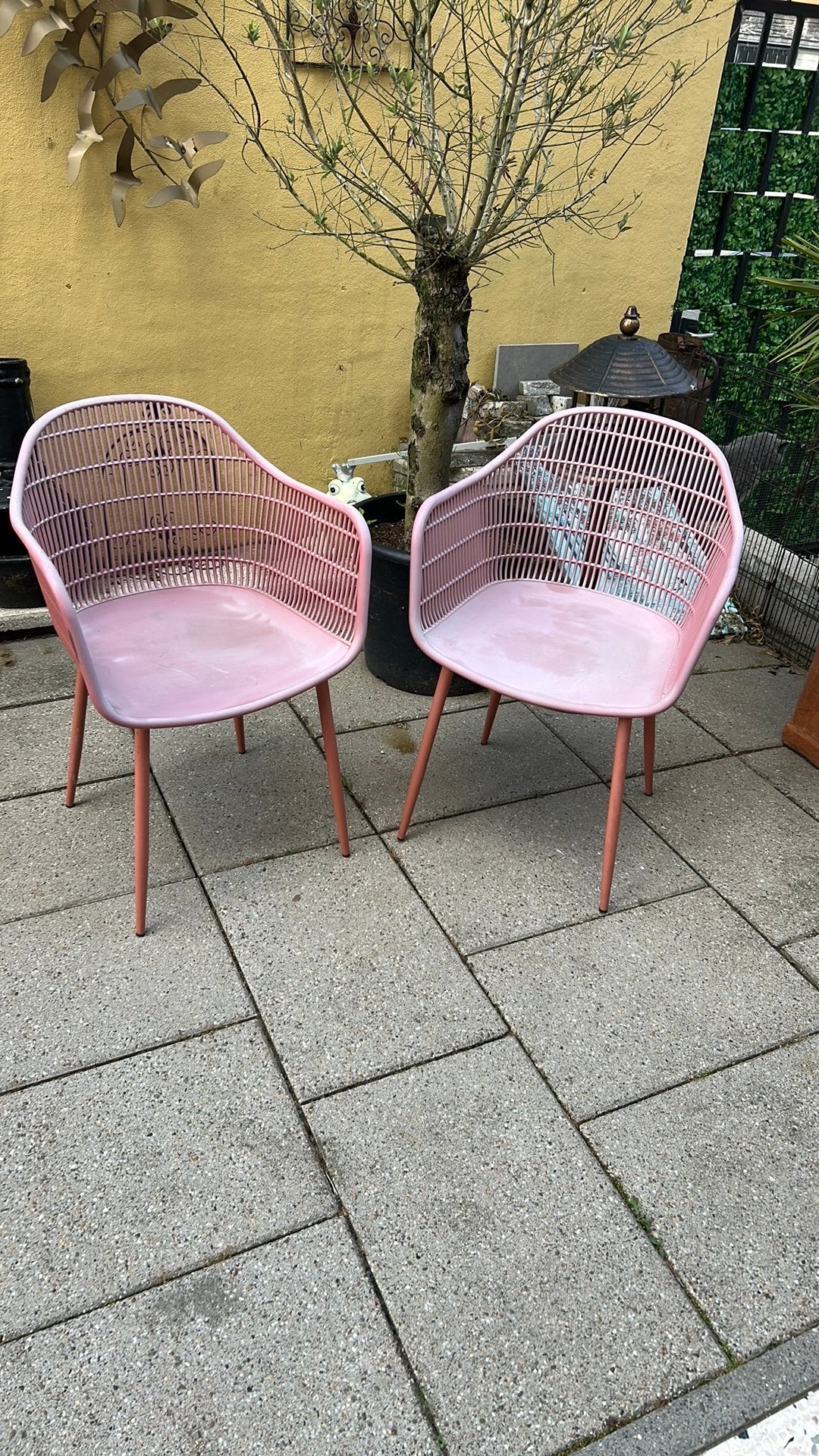 Tuinstoelen / Kuipstoelen Elisa roze set 2 stuks, Caravans en Kamperen, Ophalen, Gebruikt