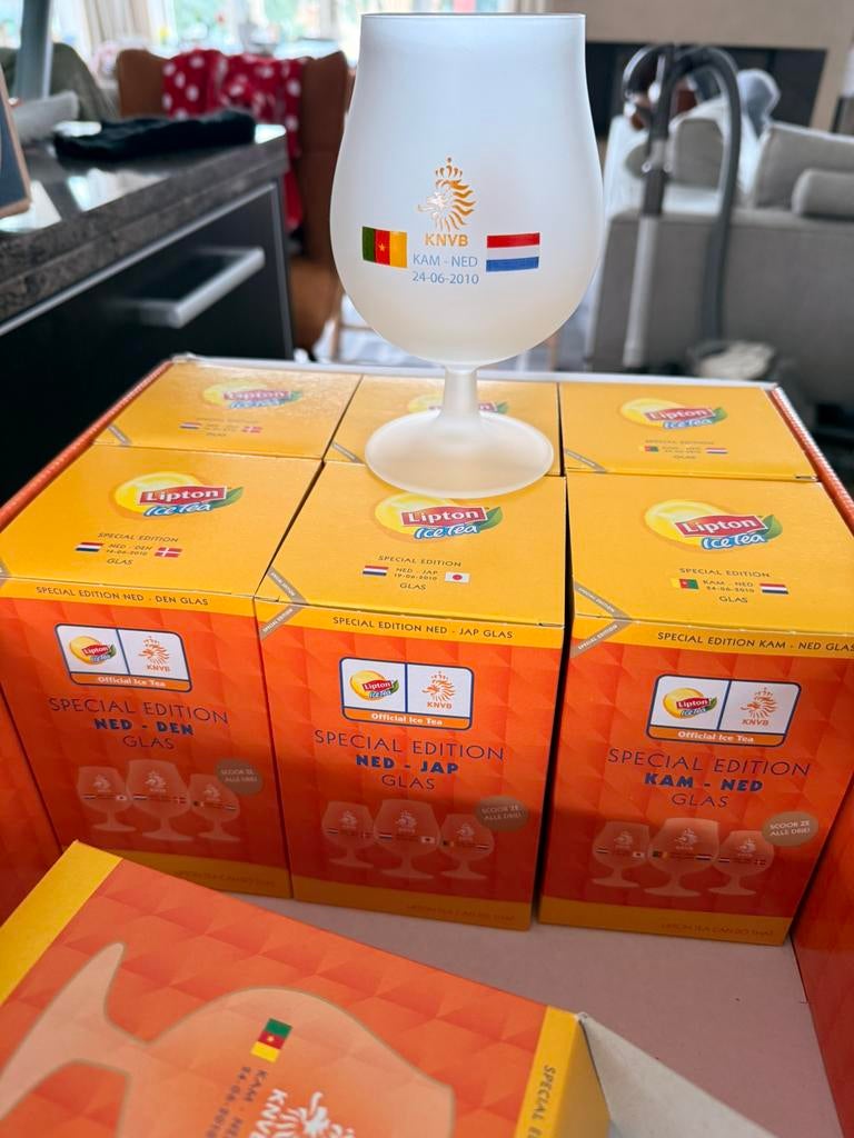 Lipton WK 2010 glazen - 7 stuks, Verzamelen, Ophalen of Verzenden, Nieuw, Frisdrankglas