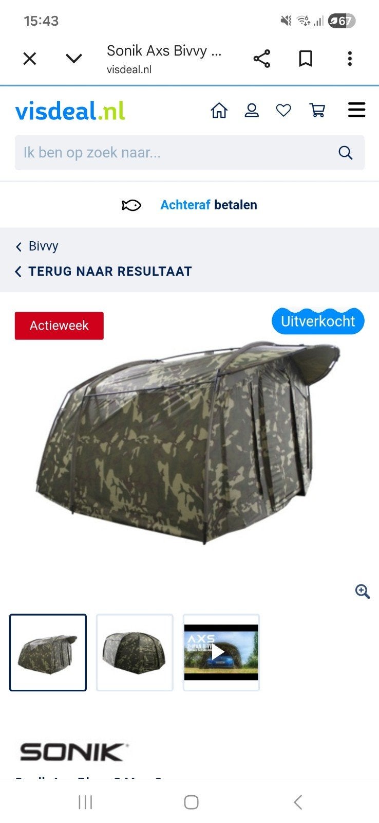 Sonik Bivvy AXS 2 Man Karpertent - Ruim en Stevig, Ophalen of Verzenden