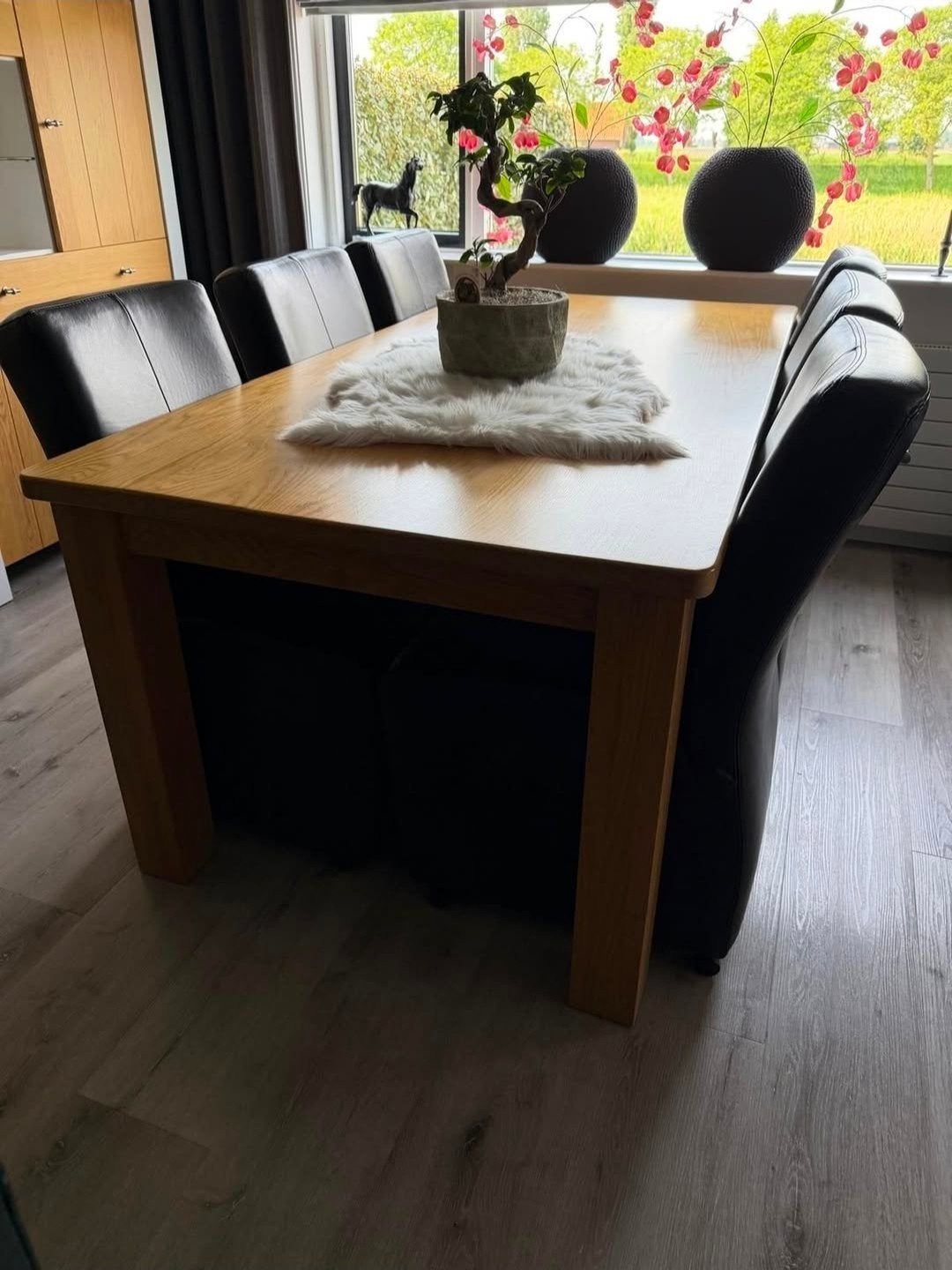 Eethoek gemaakt door Timmerman, Huis en Inrichting, Complete eetkamers, Ophalen, Gebruikt, 4 tot 6 stoelen