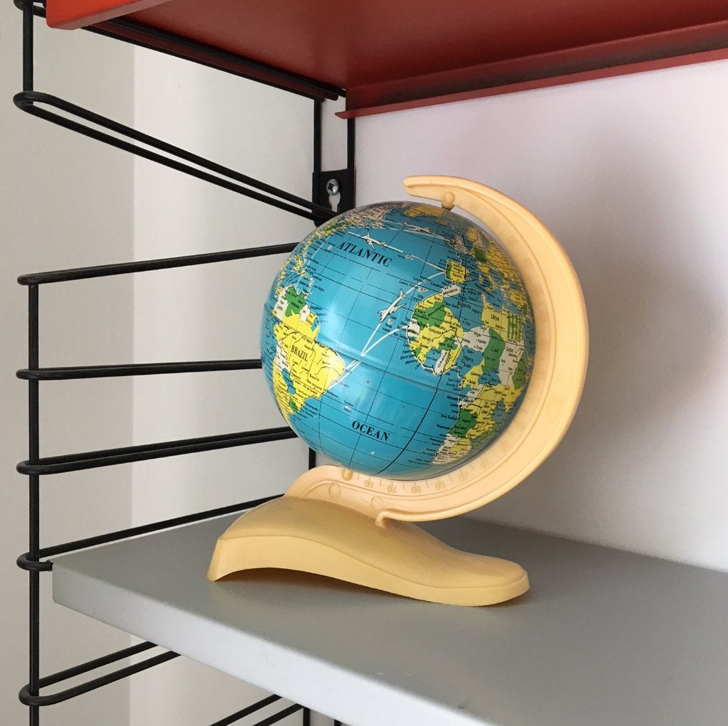 vintage GLOBE wereldbol Mid Century fifties retro Germany, Ophalen of Verzenden, Gebruikt