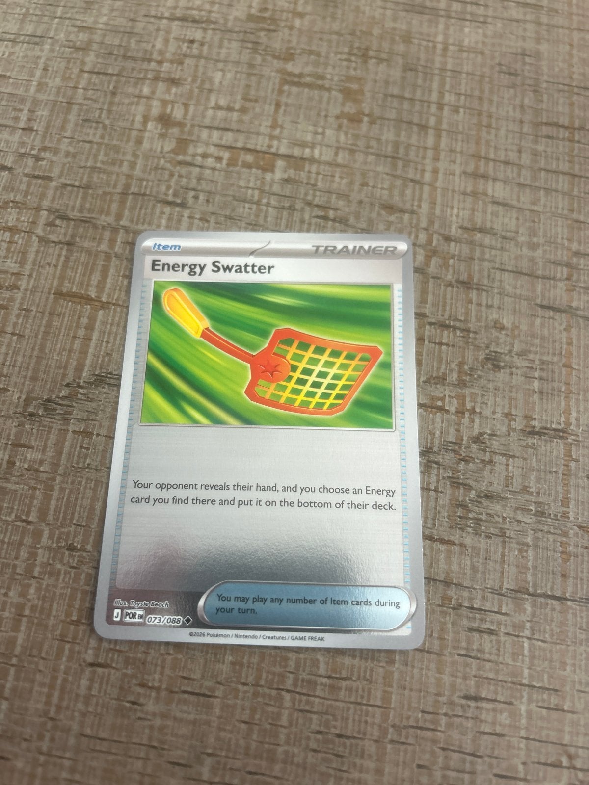 Pokémon TCG: Energy Swatter Trainer Kaart (073/088), Ophalen of Verzenden, Zo goed als nieuw, Losse kaart