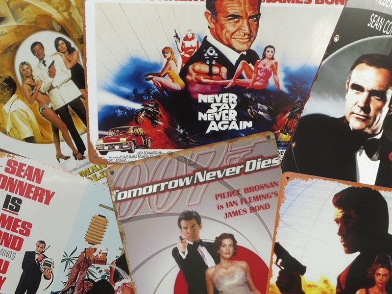 Metalen wandborden van ALLE JAMES BOND 'films" 007 MANCAVE, Ophalen of Verzenden, Nieuw, Film, Poster