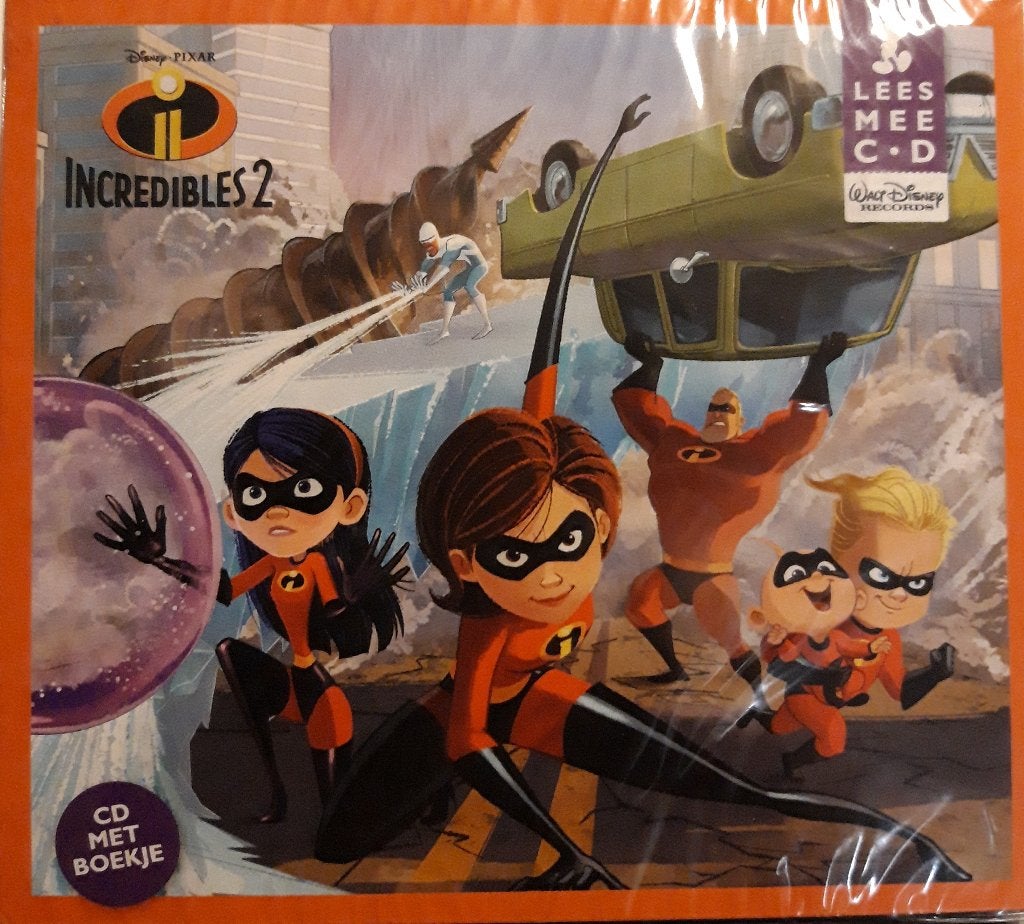 Incredibles 2 Disney lees mee cd met boekje 14 x 13 cm NIEUW