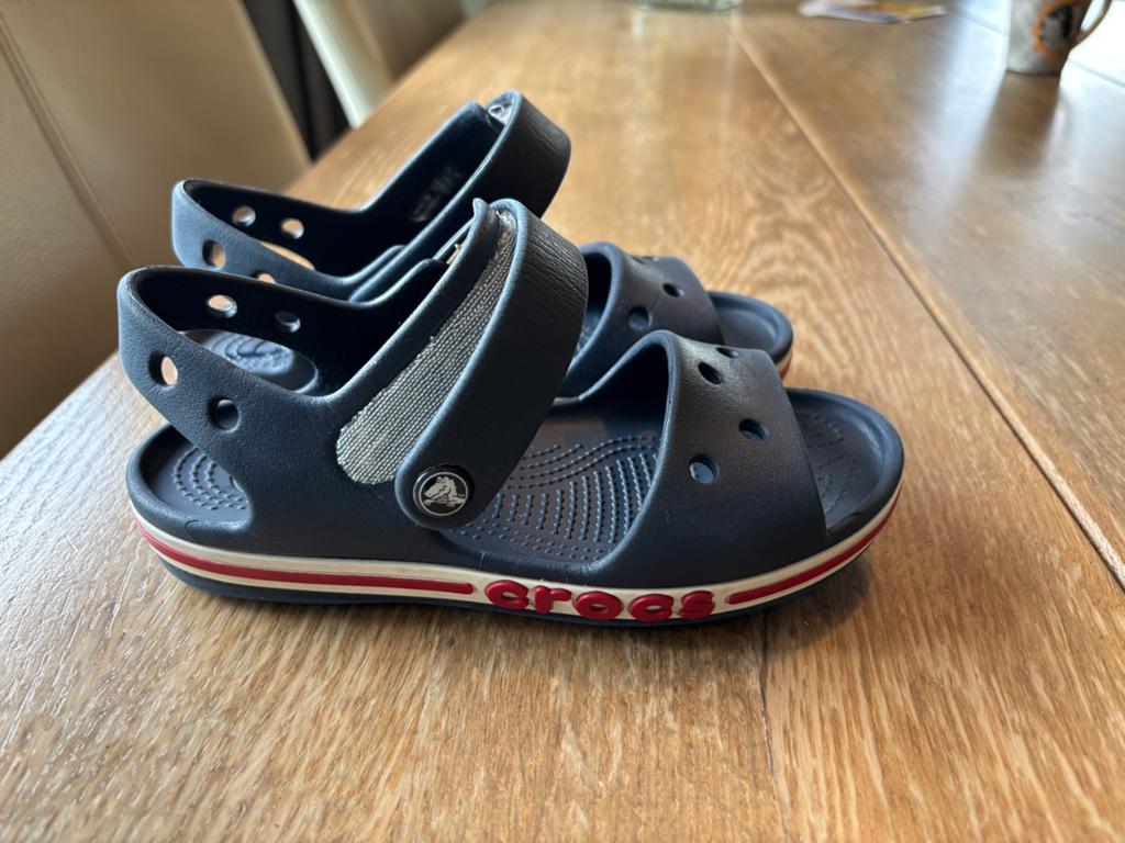 Crocs zomer sandalen bayaband blauw maat 30/31, Gebruikt, Crocs, Jongen of Meisje, Schoenen