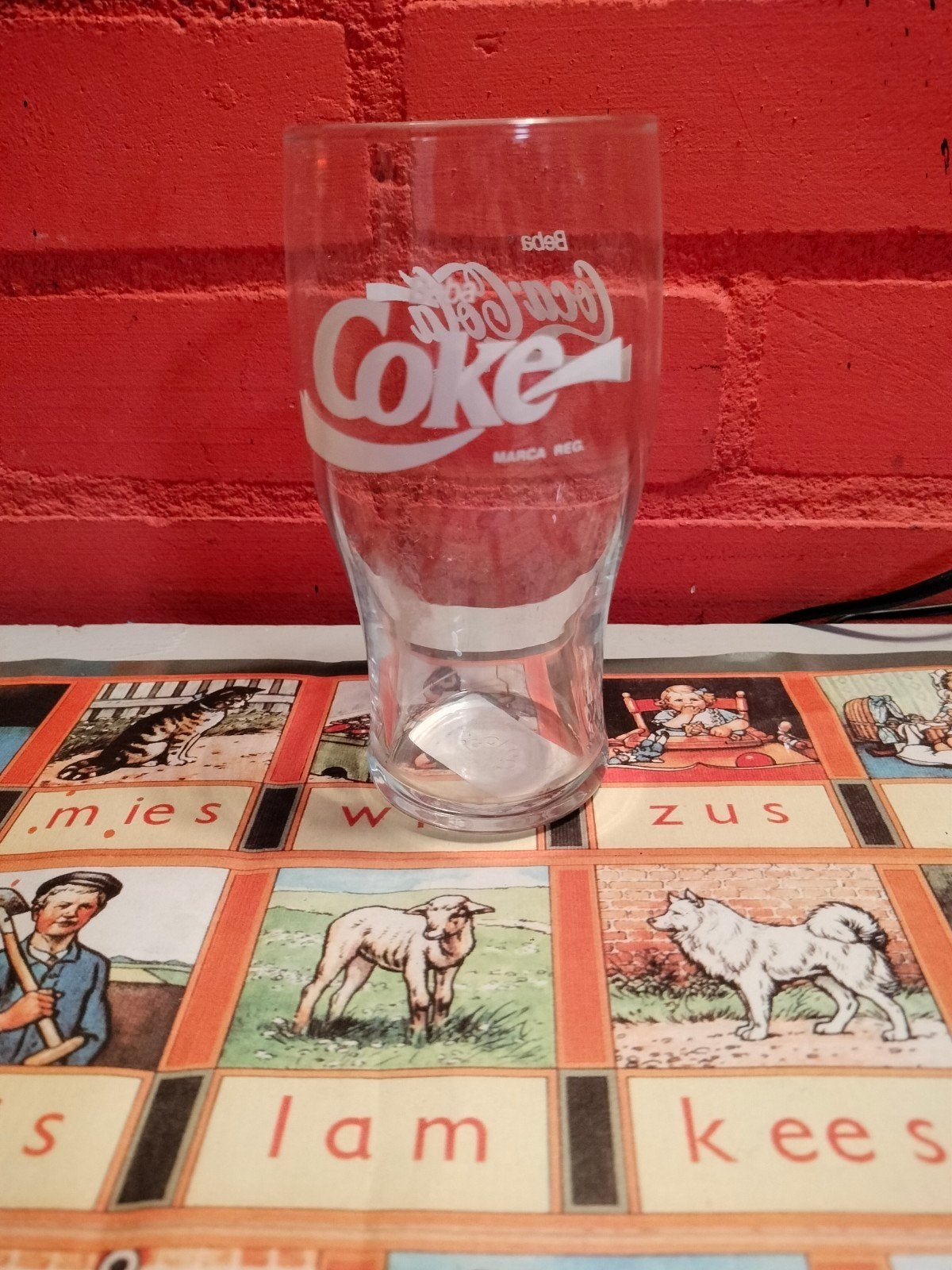 Vintage Coca-Cola glas - Beba Coke - Spaans, Ophalen of Verzenden, Gebruikt