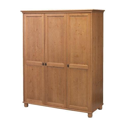 Ikea Leksvik massief houten kledingkast 3 deurs, Ophalen, Gebruikt, 100 tot 150 cm, 150 tot 200 cm