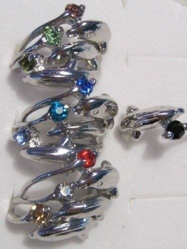 r. Verzilverde ring DOLFIJN (17-19mm) *1*, Overige materialen, Verzenden, Nieuw, 17 tot 18