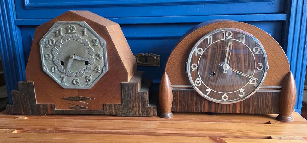 2 Antieke Schoorsteenmantelklokken (Pendules), Ophalen of Verzenden
