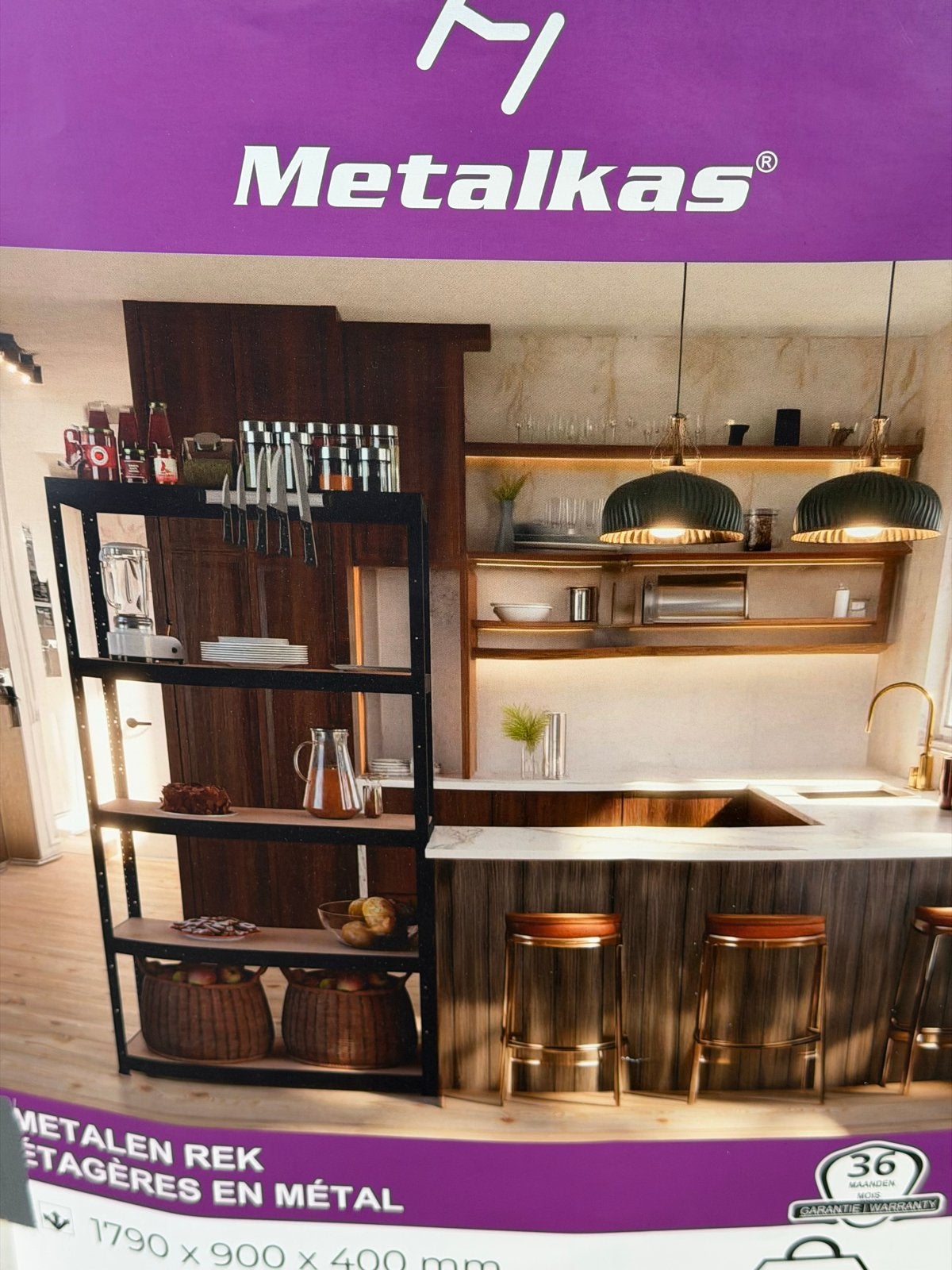 Metalen Rek - 5 HDF-planken - 1790x900x400 mm, Ophalen of Verzenden, Nieuw