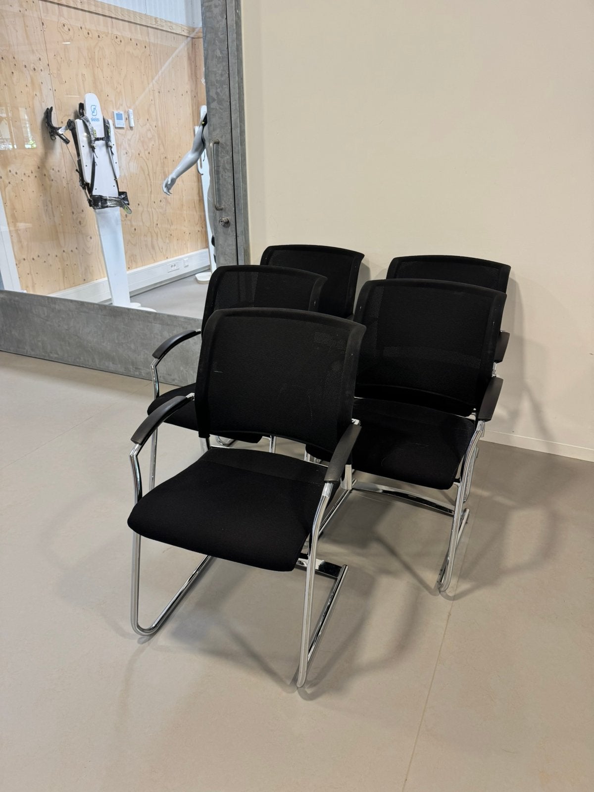 Vergaderstoelen - 5 Stuk, Ophalen, Zo goed als nieuw, Zwart, Vijf, Zes of meer stoelen