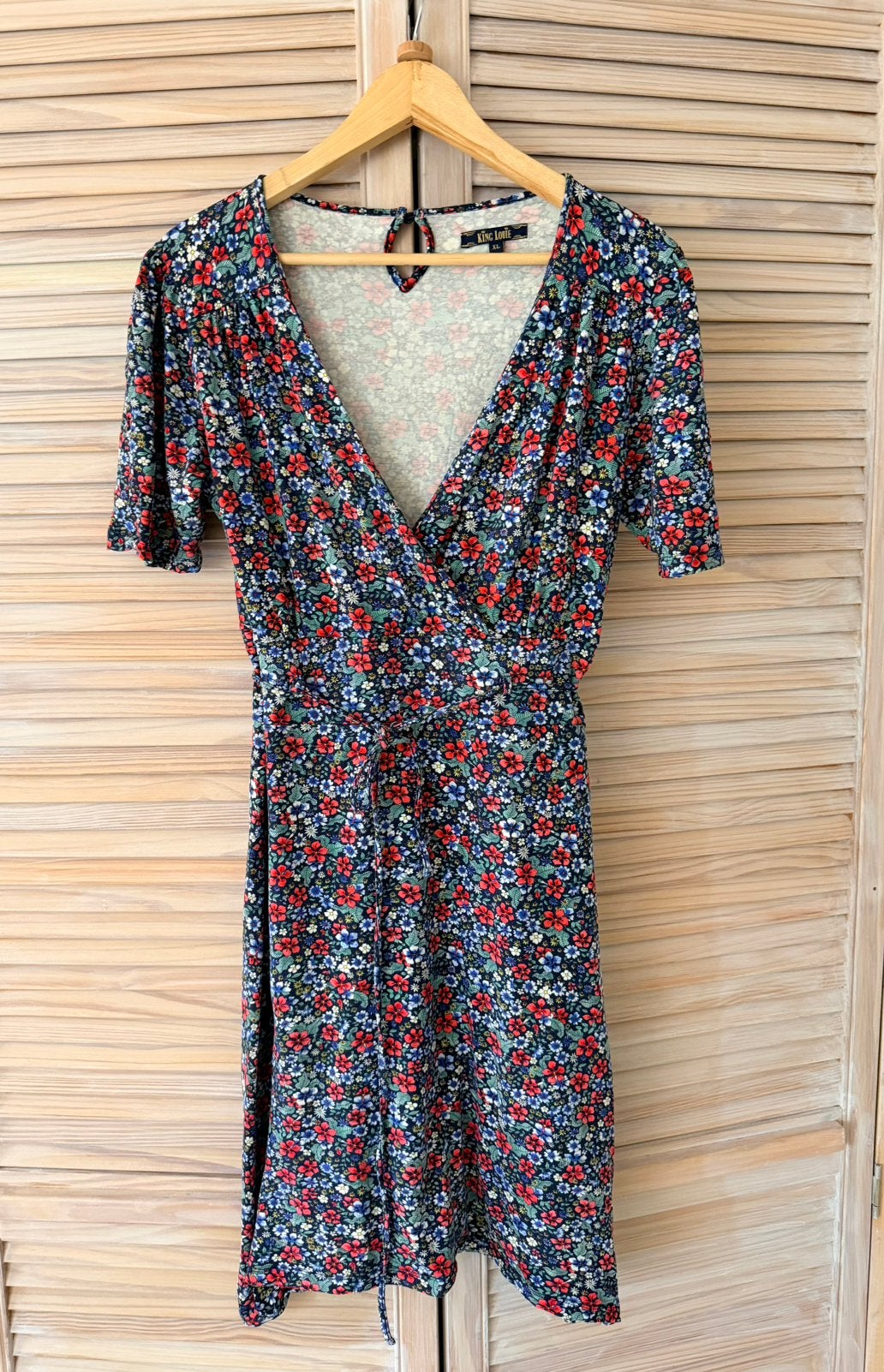 Vrolijke bloemen jurk van King Louie XL zgan, Kleding | Dames, Meerkleurig, Maat 42/44 (L), Ophalen of Verzenden, Zo goed als nieuw