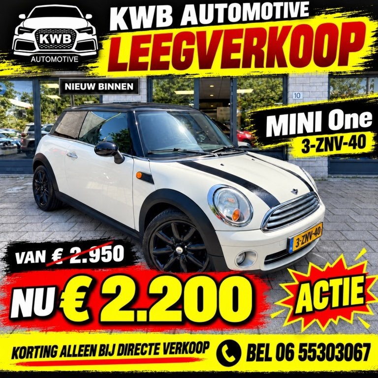 MINI 3-deurs 1.4 One Pepper | Airco | Nieuwe APK (bj 2007), Auto's, Elektrische ramen, Gebruikt, 4 stoelen, Bedrijf