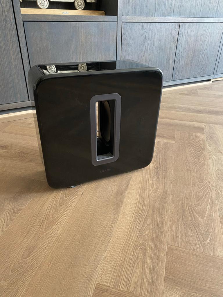 Sonos Sub Gen 2 - Zwarte Subwoofer, Subwoofer, Ophalen of Verzenden, Zo goed als nieuw, Sonos