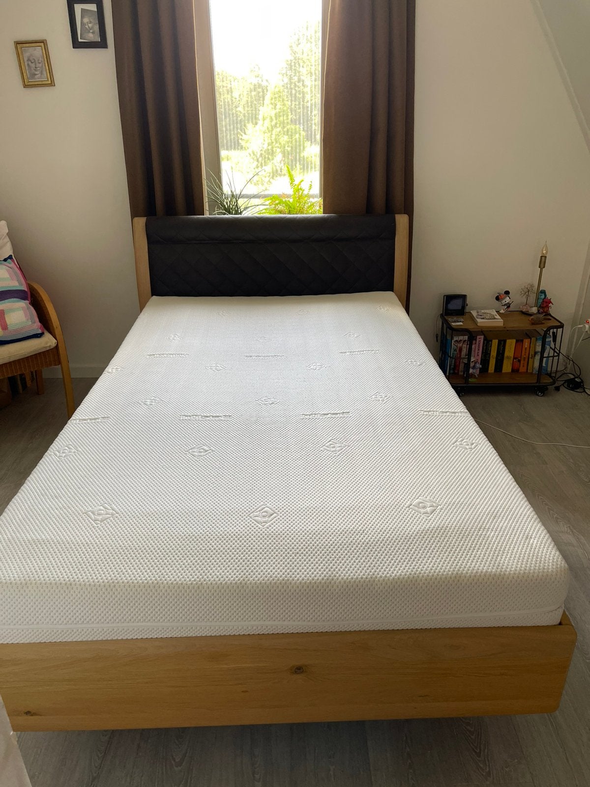 120cm breed Musterring ledikant Hülsta boxspring met matras, Huis en Inrichting, Slaapkamer | Bedden, Ophalen, Beige, Van alle tijden