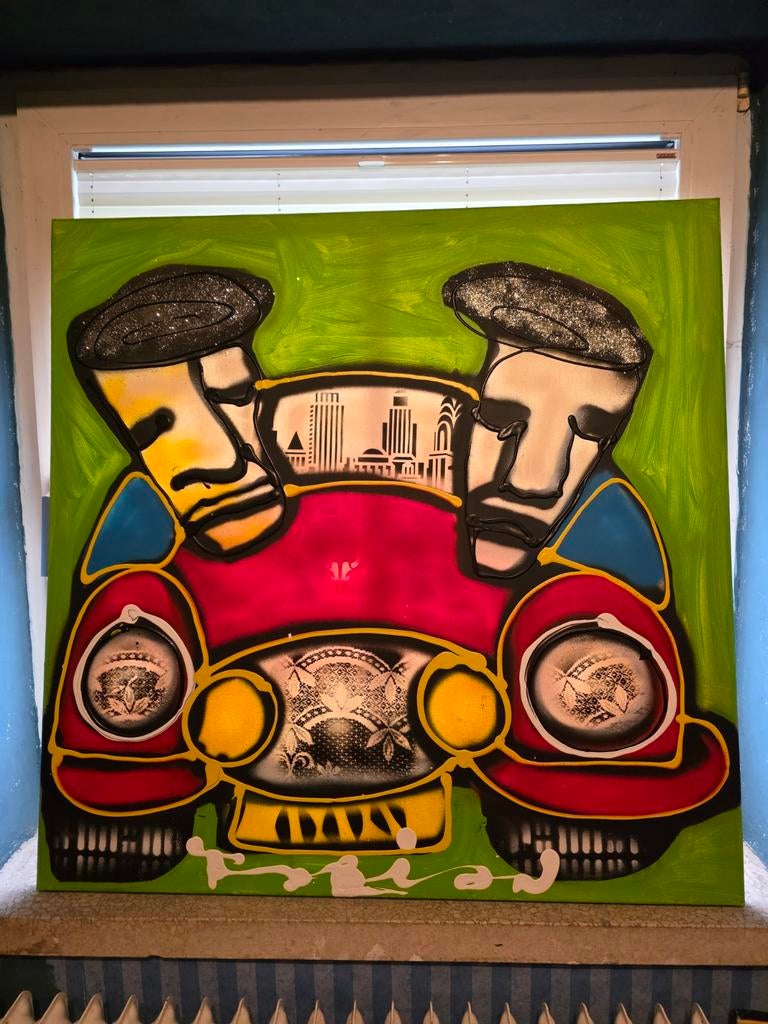 Fabian schilderij groot, Antiek en Kunst, Kunst | Schilderijen | Modern, Ophalen of Verzenden