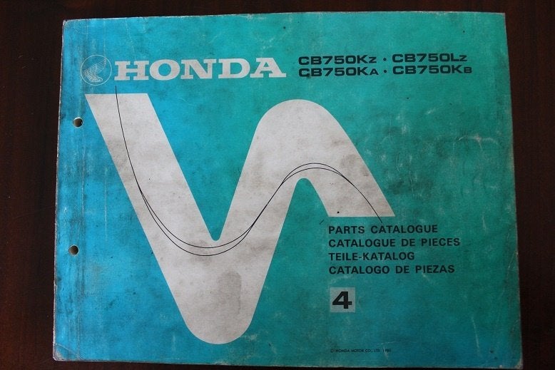 Honda CB750 KZ Ka Lz Kb 1980 motorcycle parts catalogue DOHC, Ophalen of Verzenden, Honda