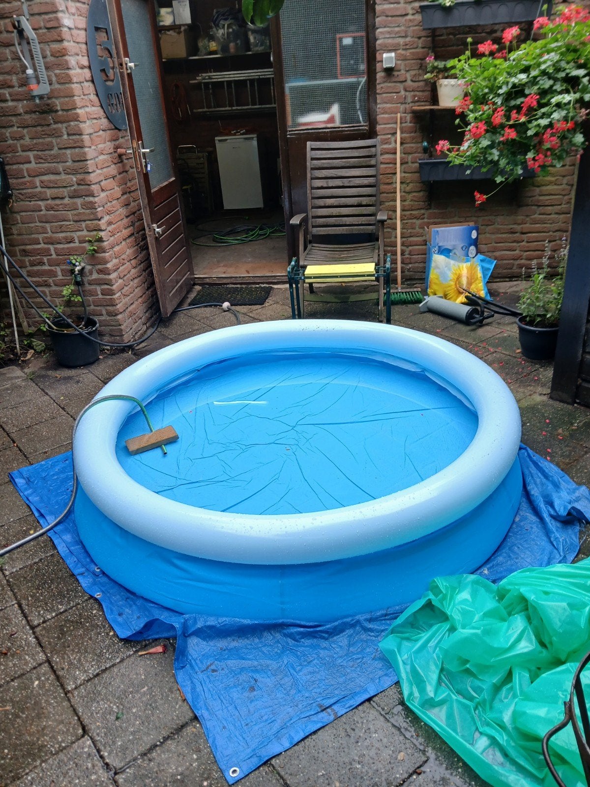 zwembadje 195 cm rond 58 hoog nieuw, Ophalen, Minder dan 80 cm, Opblaaszwembad, Rond
