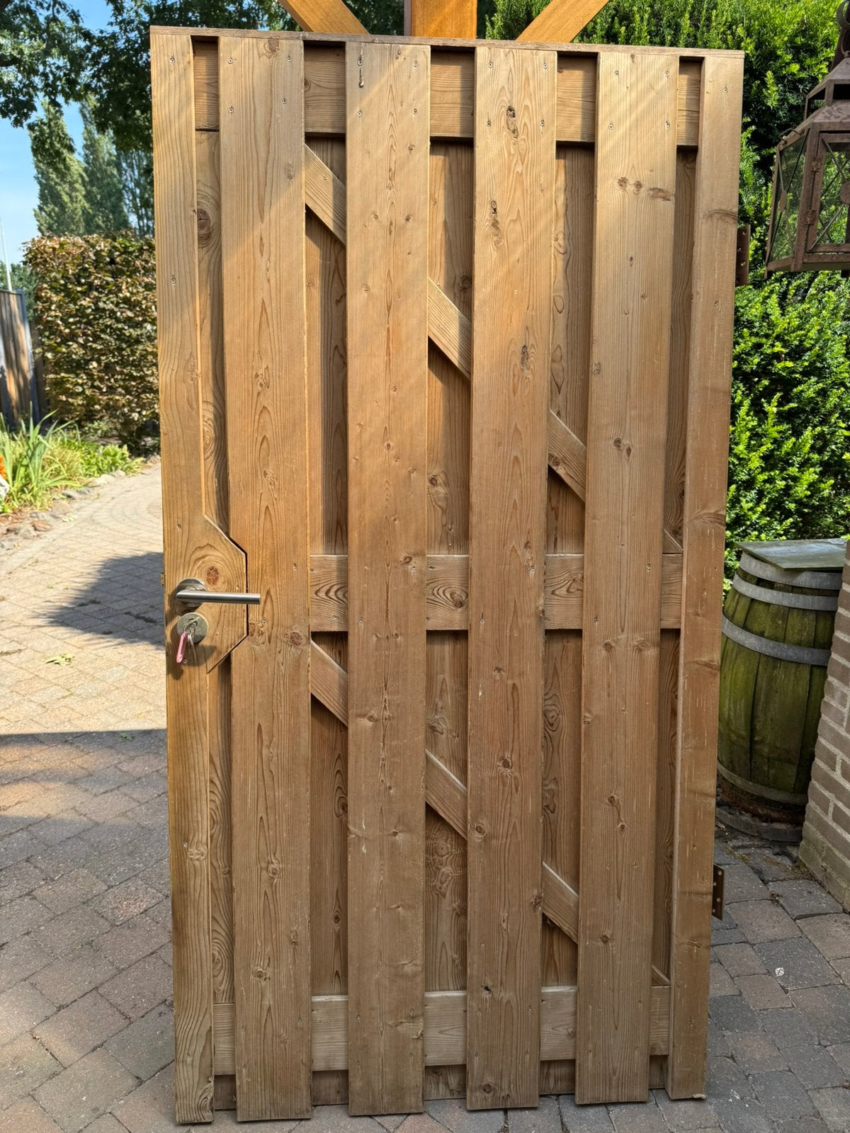 Losse houten poort, Ophalen, 1 tot 2 meter, Minder dan 3 meter, Zo goed als nieuw