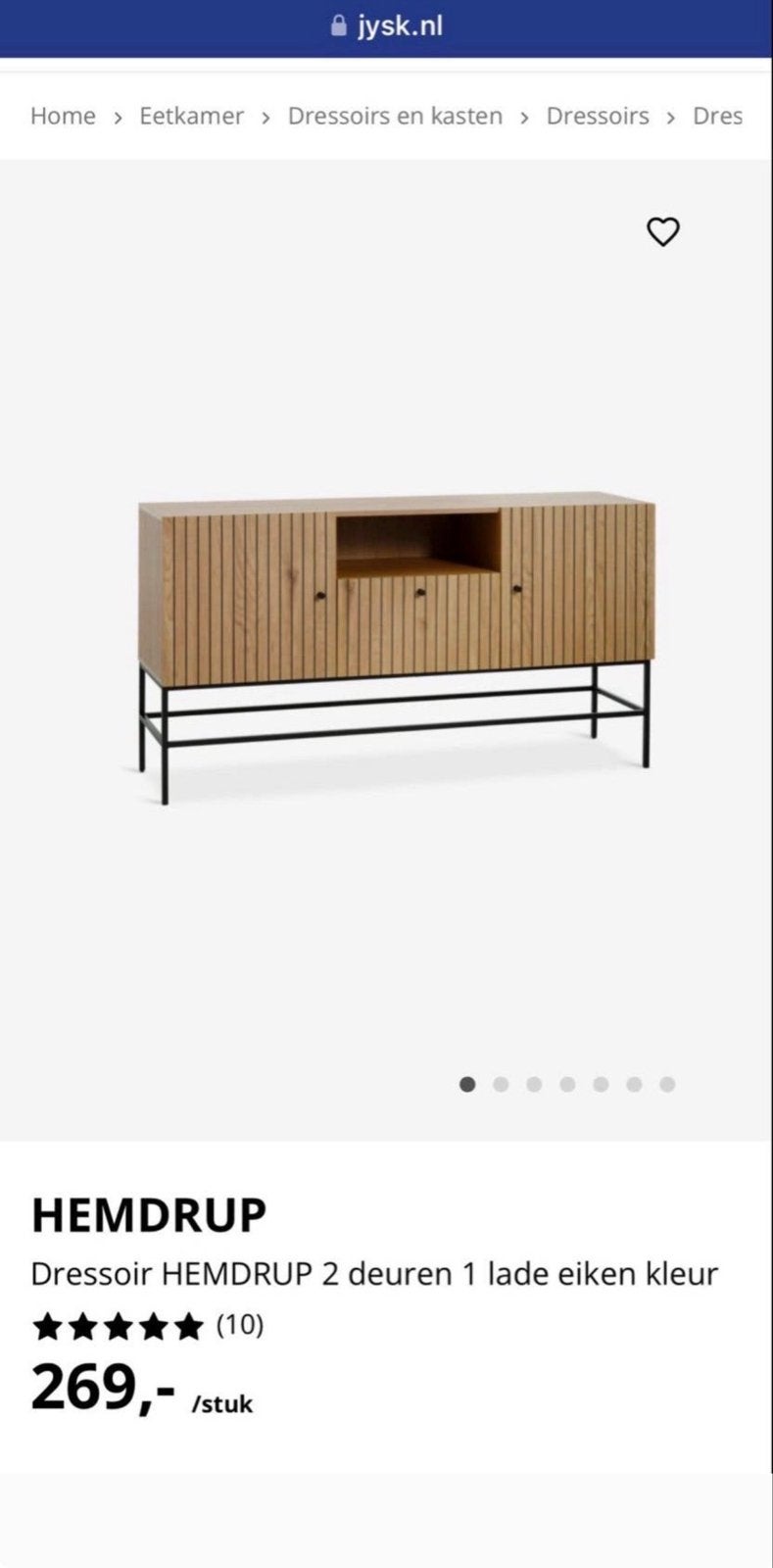 JYSK HEMDRUP Dressoir met lichte gebruiksporen, Ophalen, Gebruikt, 150 tot 200 cm, Met lade(s)