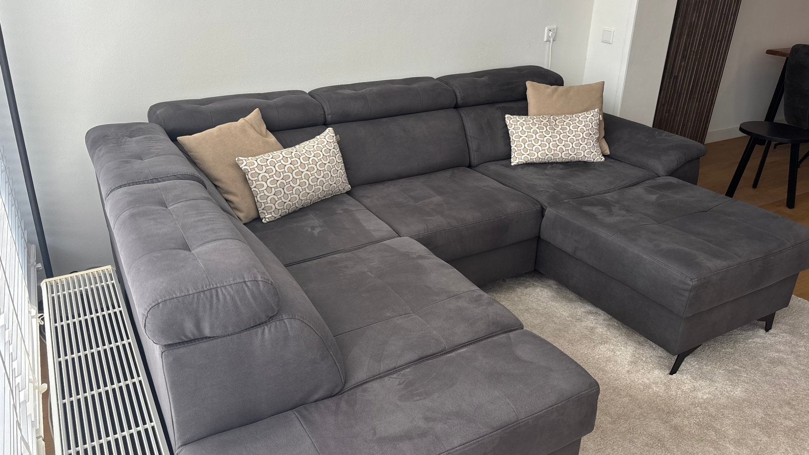 Seats and sofa’s hoekbank u-vorm grijs, nieuwstaat, Ophalen, Zo goed als nieuw, Kunststof, Stijlvol, neutraal, comfortabel