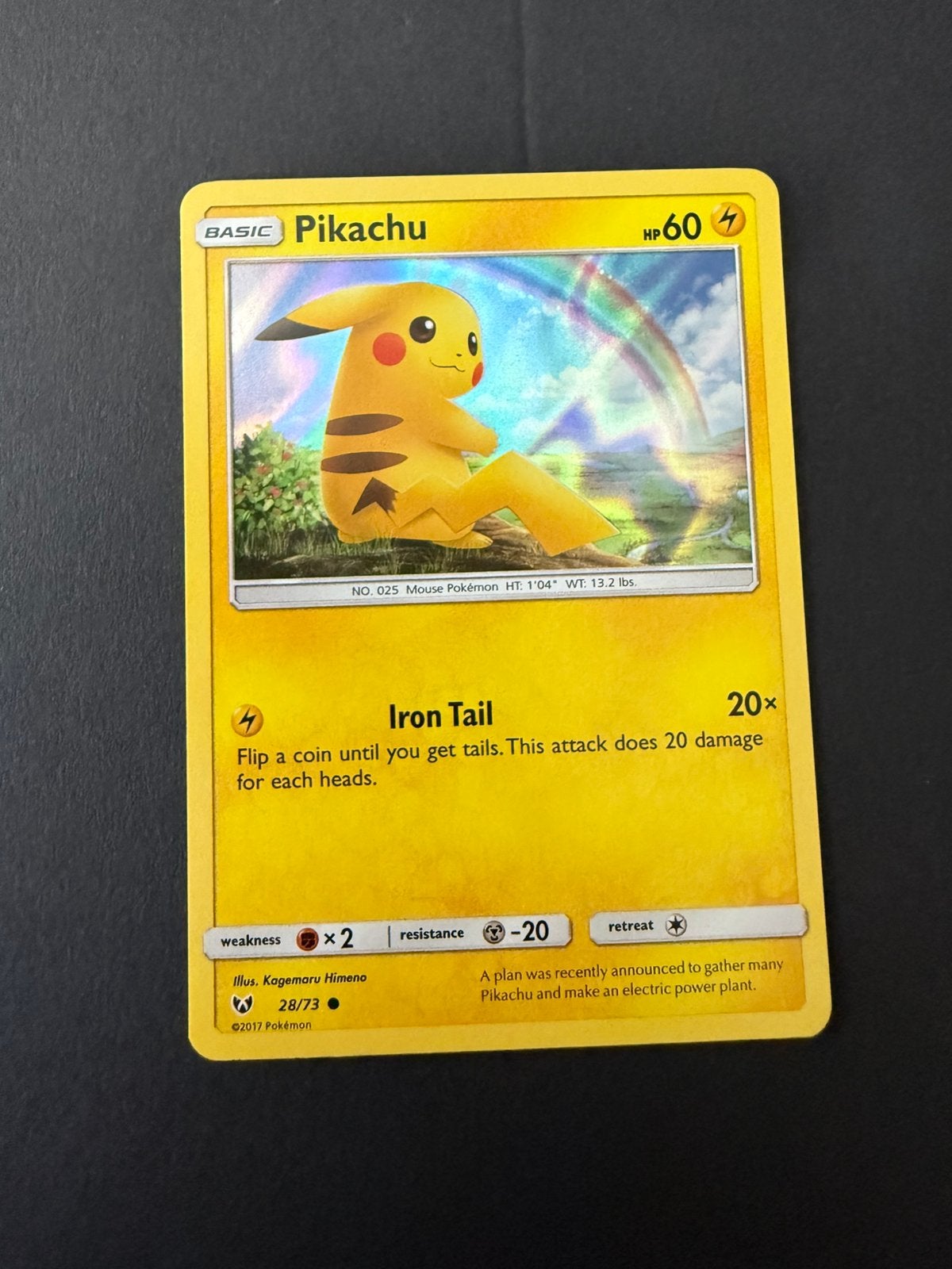 Shining Legends 28/73 Pikachu Holo, Ophalen of Verzenden, Nieuw, Losse kaart