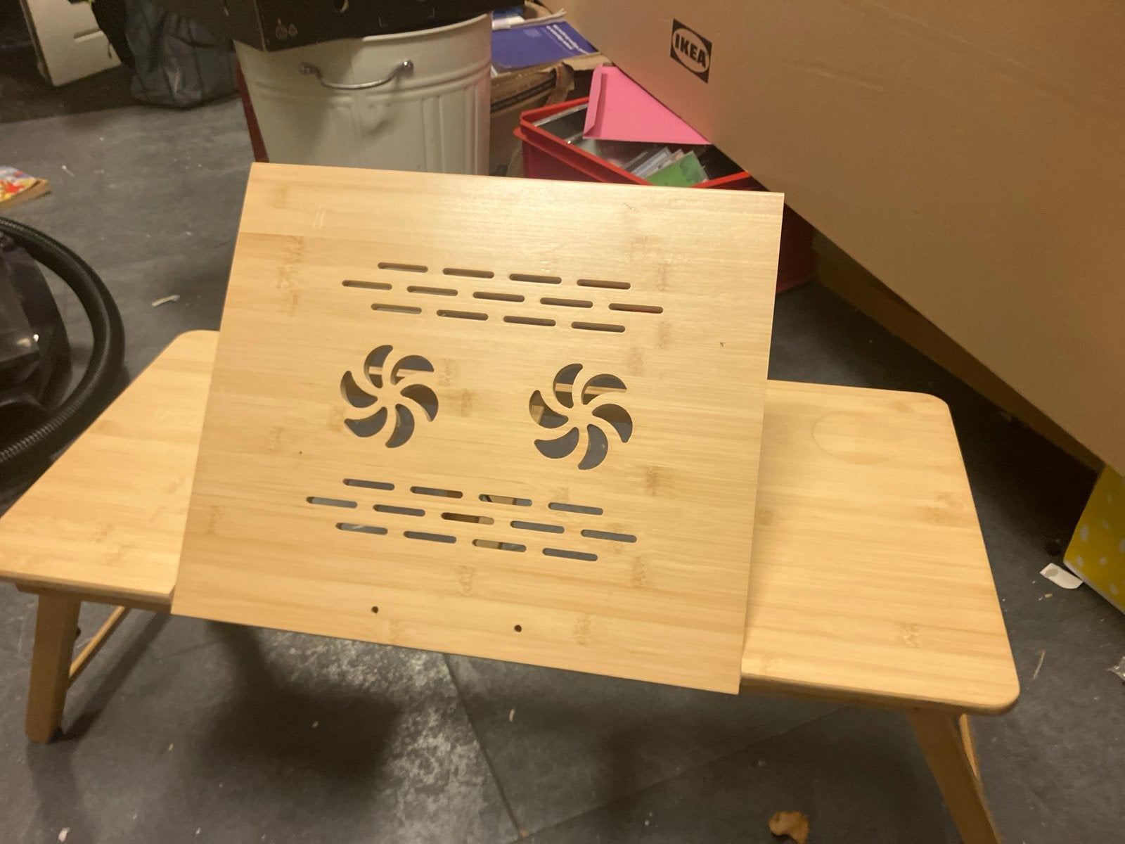 Bed Laptop Tafel / Bijzettafel - Bamboe, Huis en Inrichting, Tafels | Bijzettafels, Minder dan 45 cm, Gebruikt, Rechthoekig, Hout
