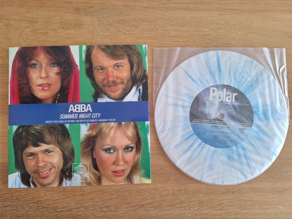 ABBA single Summer Night City op gekleurd vinyl, Verzenden, 7 inch, Zo goed als nieuw, Pop