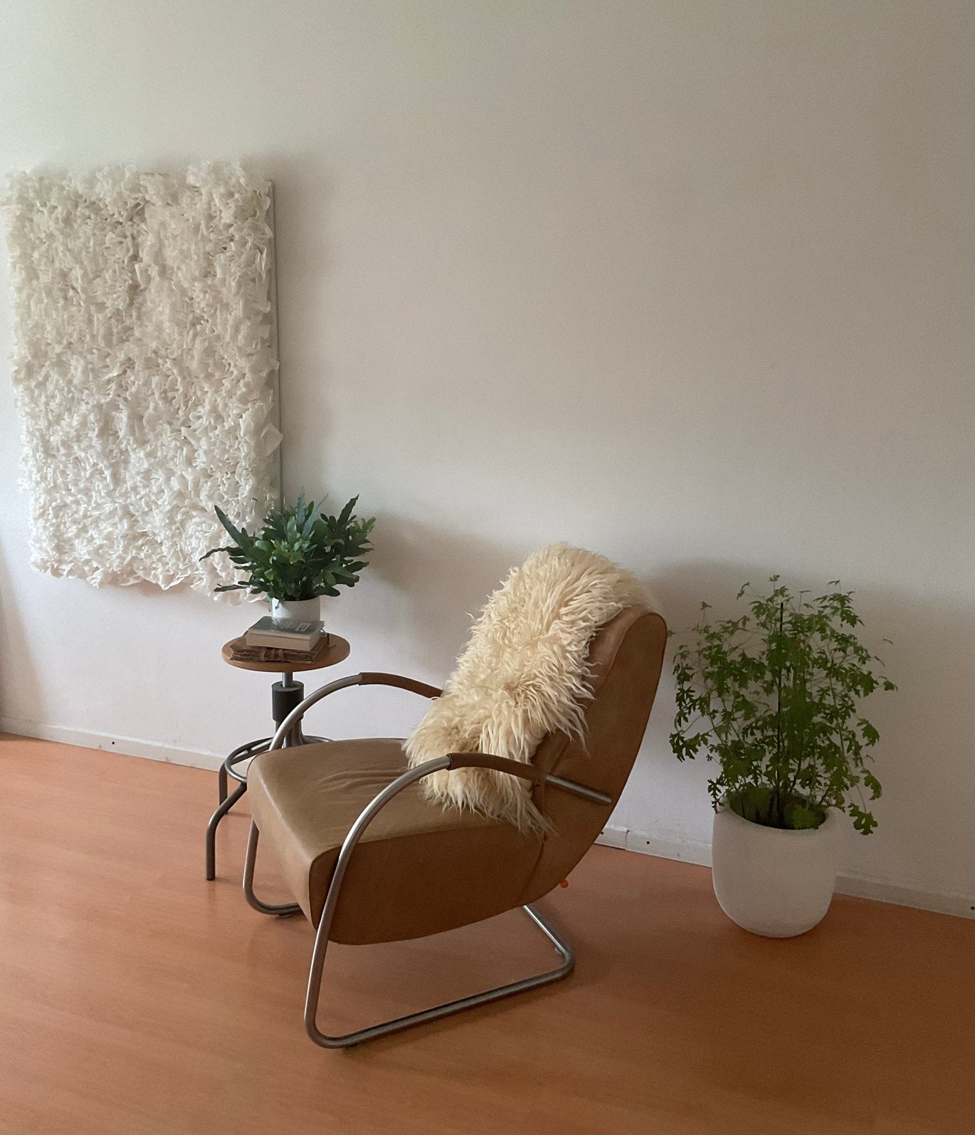 Comfortabele lederen fauteuil, Ophalen, Gebruikt, Leer