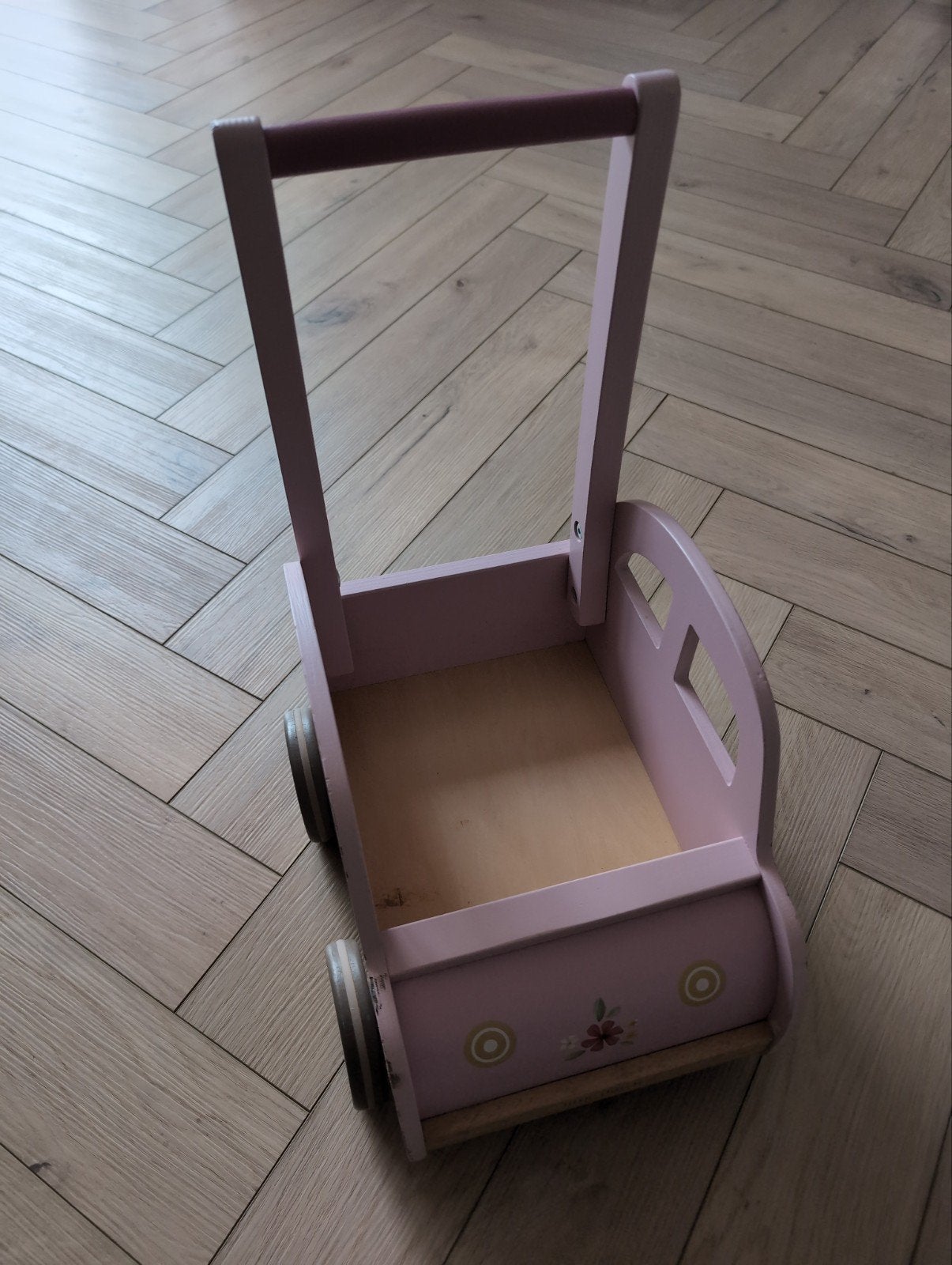 Houten loopwagen roze little dutch, Kinderen en Baby's, Speelgoed | Houten speelgoed, Ophalen of Verzenden, Gebruikt