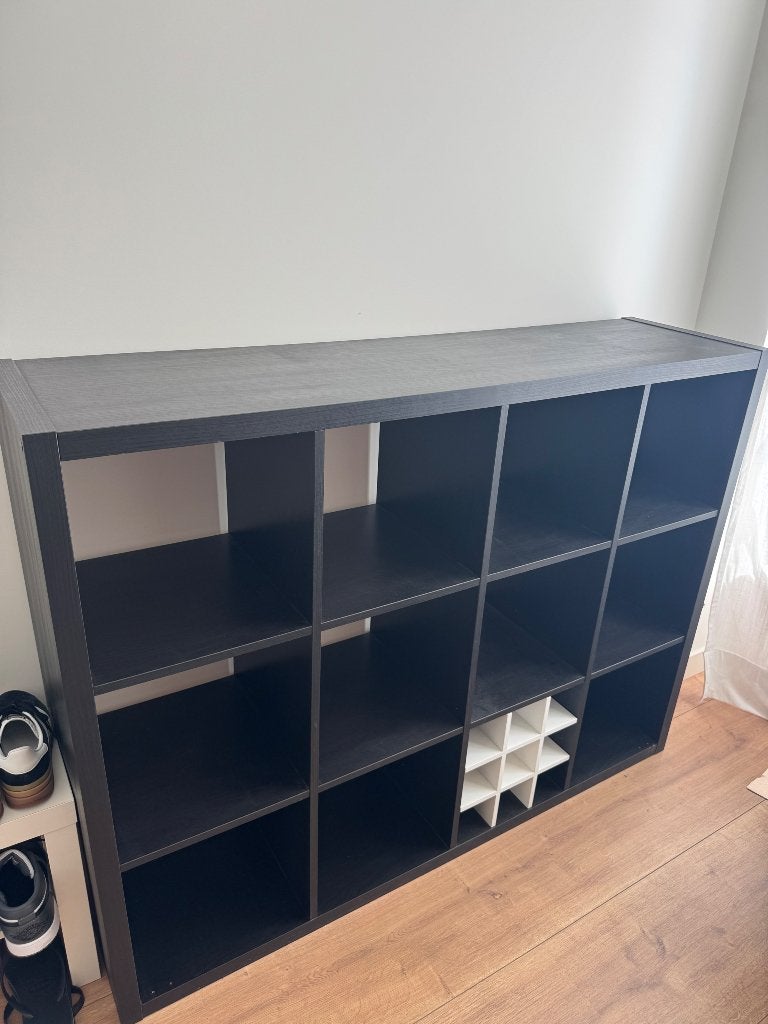 Zwarte Kallax kast, Ophalen, Gebruikt, 100 tot 150 cm, 100 tot 150 cm