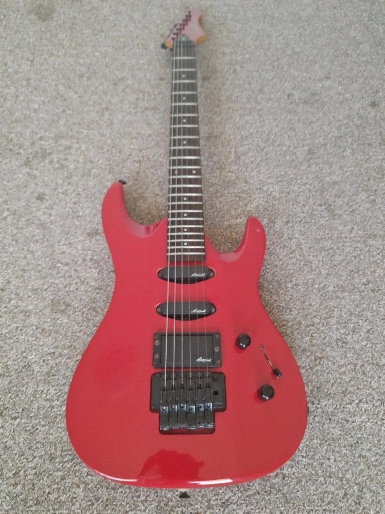 Gezocht: Aria Pro II magna series ma-20 rood, Ophalen, Zo goed als nieuw, Solid body, Overige merken