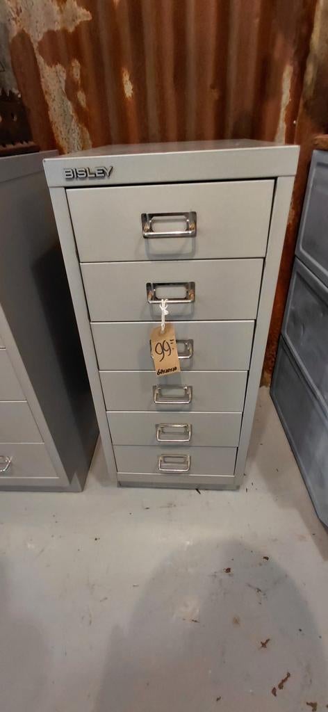 Vintage ijzeren ladekastje - Bisley ladekastje, Minder dan 50 cm, Gebruikt, 5 laden of meer, Ophalen of Verzenden