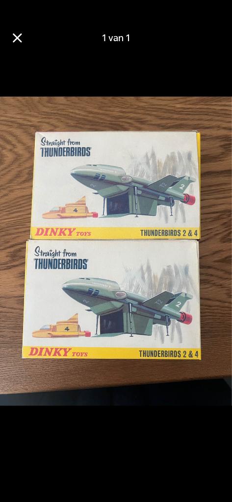 Dinky Toys Thunderbirds en 2 andere Dinky Toys, Overige merken, Gebruikt, Tank, 1:32 tot 1:50