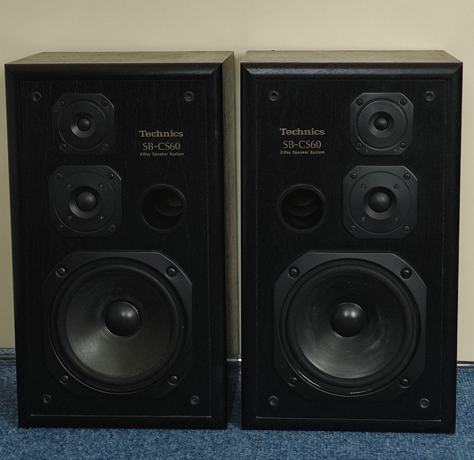 Set van 2 stuks Technics SB-CS60 120 Watt luidsprekers, Gebruikt, 60 tot 120 watt, Front, Rear of Stereo speakers, Ophalen