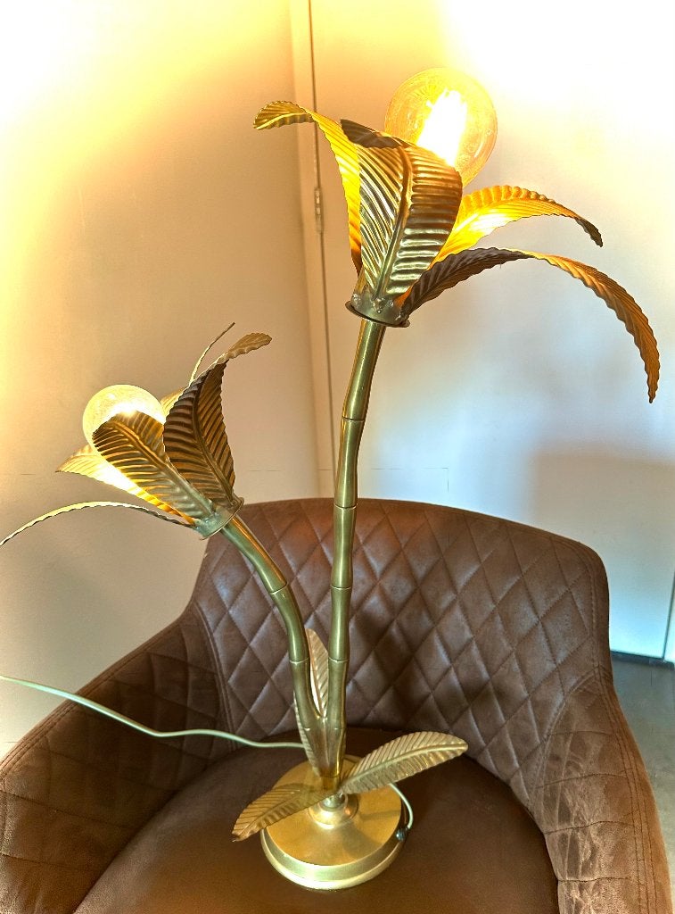 Lamp Hollywood Regency Palm Vintage messing goud kleurig, Ophalen