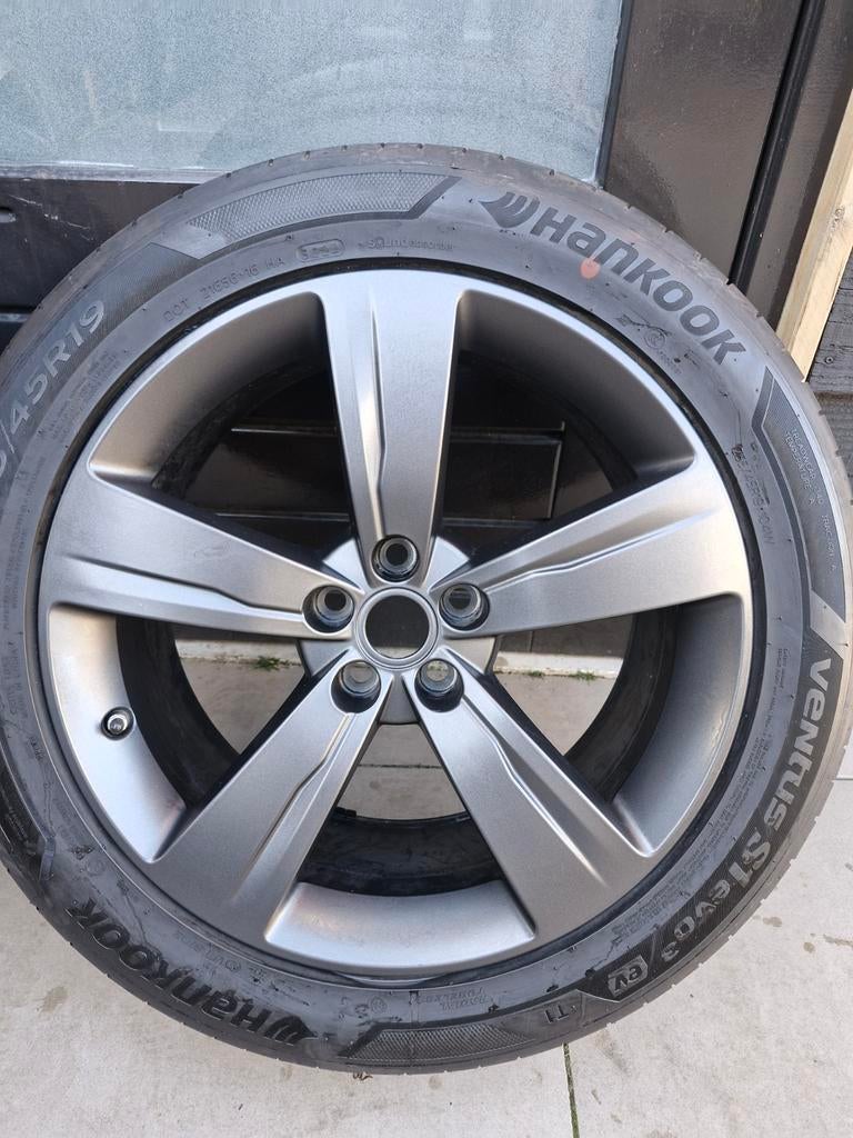 Super mooie 19 inch mat antraciet + Hankook Ventus S1 evo3, Auto-onderdelen, Banden en Velgen, Gebruikt, 255 mm, Band(en), Personenwagen