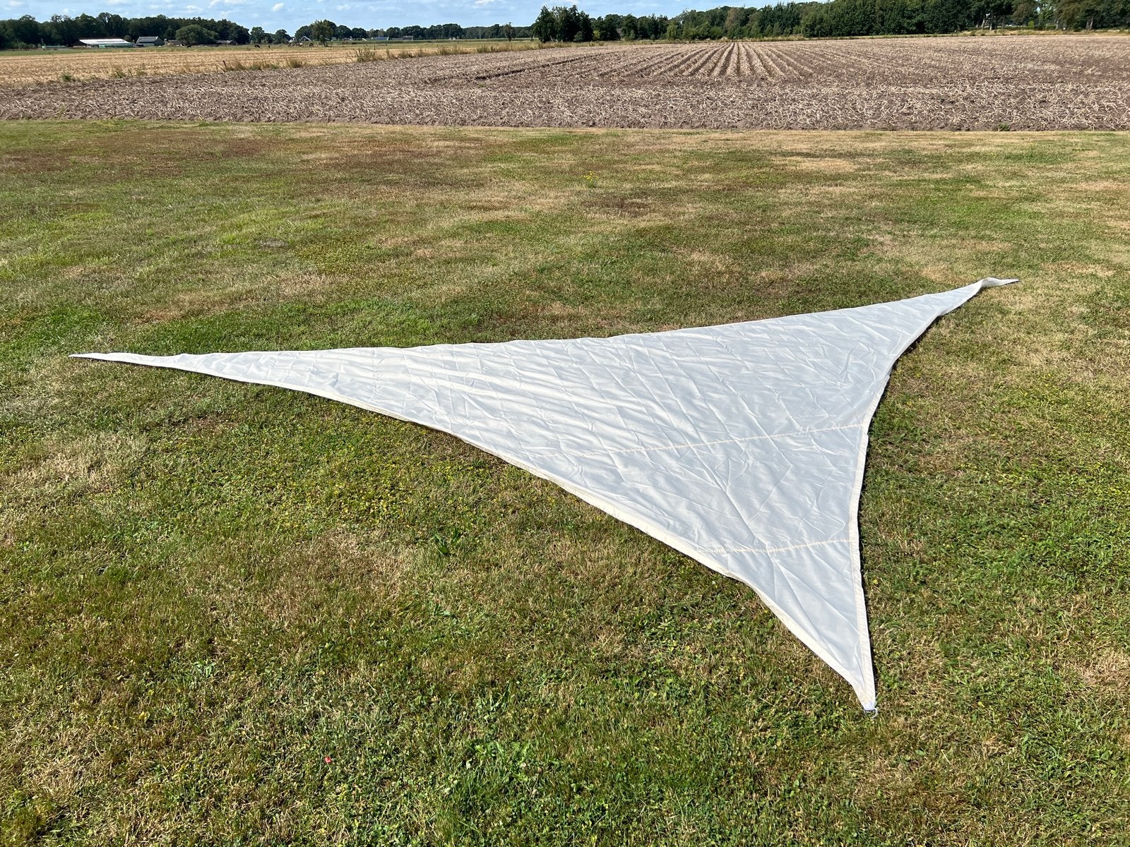 Schaduwdoek 4x4x5 meter crèmekleurig - Z.G.A.N., Tuin en Terras, Schaduwdoeken, Ophalen, Zo goed als nieuw