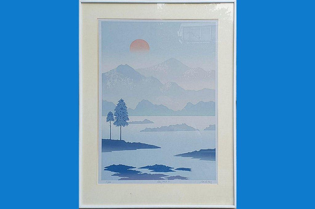 Rustgevende Zeefdruk van "Jan D. King" : Bay Mist II, Antiek en Kunst, Ophalen of Verzenden
