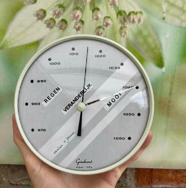 Nieuw - Laatse retro barometer met tekst - Gischard, Ophalen of Verzenden, Nieuw, Barometer