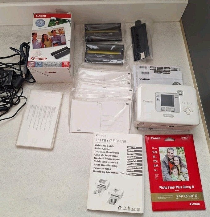 Canon Selphy CP730/CP720 fotoprinter met accessoires zgan, Ophalen of Verzenden, Zo goed als nieuw, Fotoprinter, Canon
