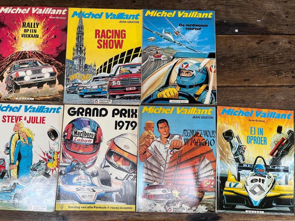 Michel Vaillant Stripboeken - 6 Delen plus bonus f1 album, Meerdere stripboeken, Ophalen of Verzenden, Gelezen