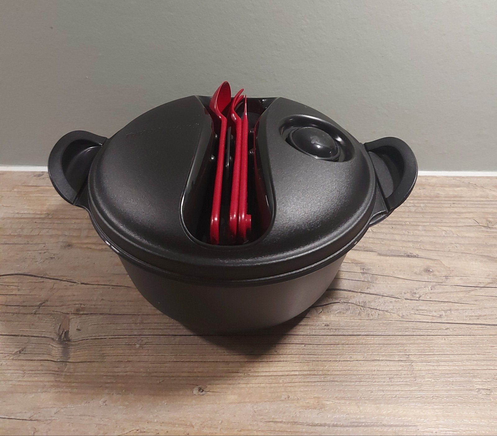 Tupperware magnetron schaal "warm op weg", Ophalen of Verzenden, Zo goed als nieuw, Schaal