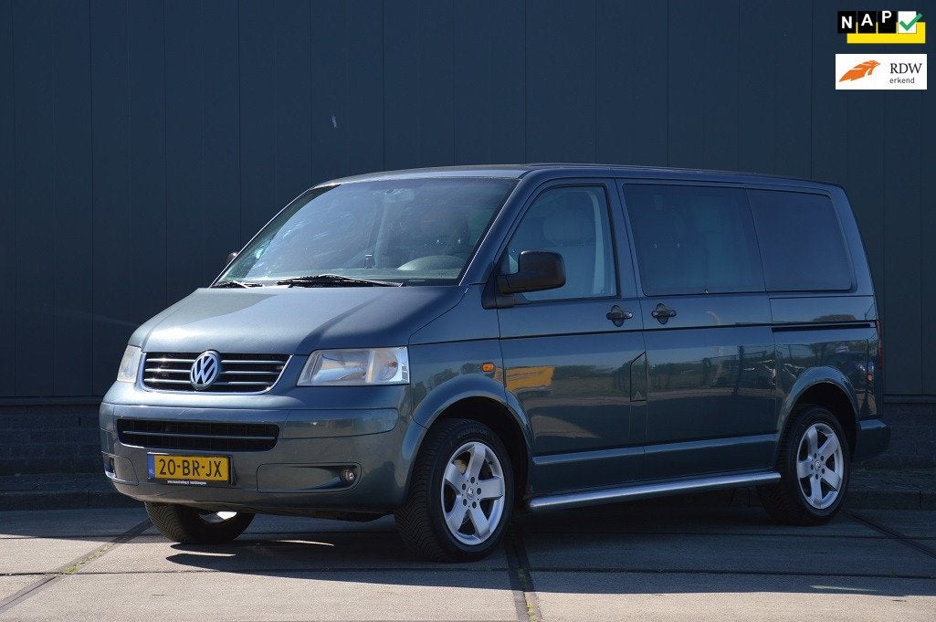Volkswagen Transporter 2.5 TDI 300 Budgetline DC 96KW Airco, Auto's, Stof, Gebruikt, Volkswagen, Origineel Nederlands