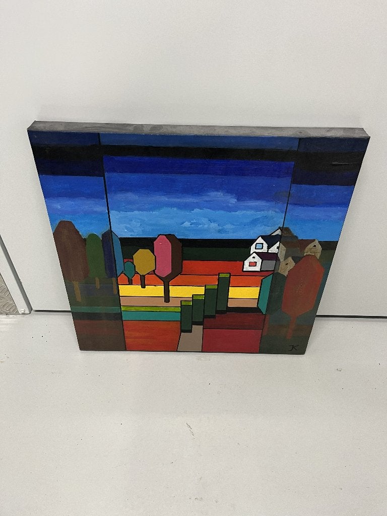 Replica Ton Schulten schilderij, 50x50 cm, met deukje, Antiek en Kunst, Ophalen