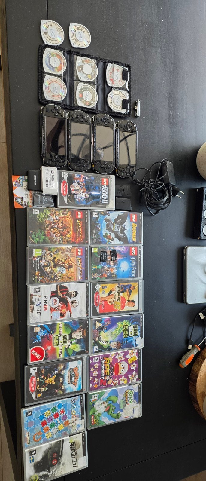 4x Sony PSP  met 20+ games en accessoires, Zwart, Ophalen of Verzenden, PSP, Gebruikt