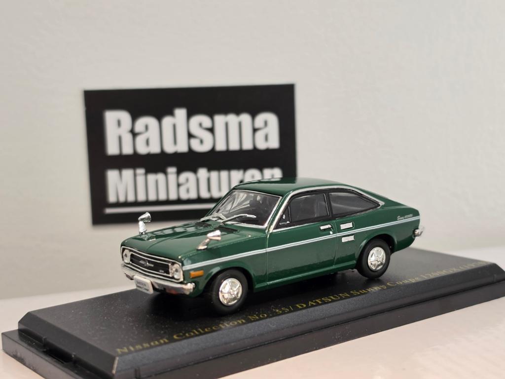 Datsun sunny Coupe - Groen 1200GX 1970 - 1:43 Norev japan, Hobby en Vrije tijd, Modelauto's | 1:43, Auto, Norev, Ophalen of Verzenden