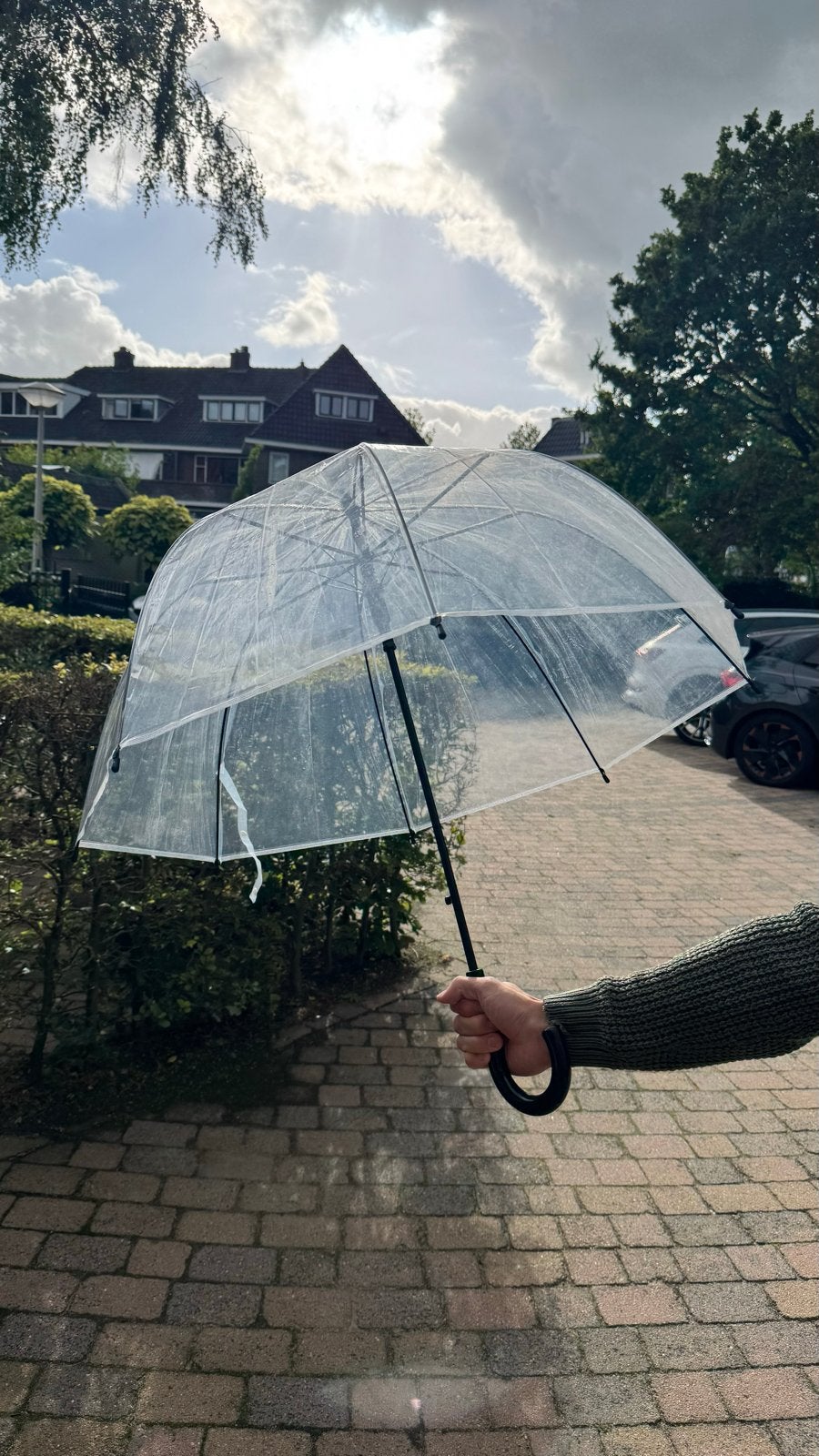 18 transparante paraplu's voor bruiloft of evenement, Ophalen, Transparant, Gebruikt, Wit