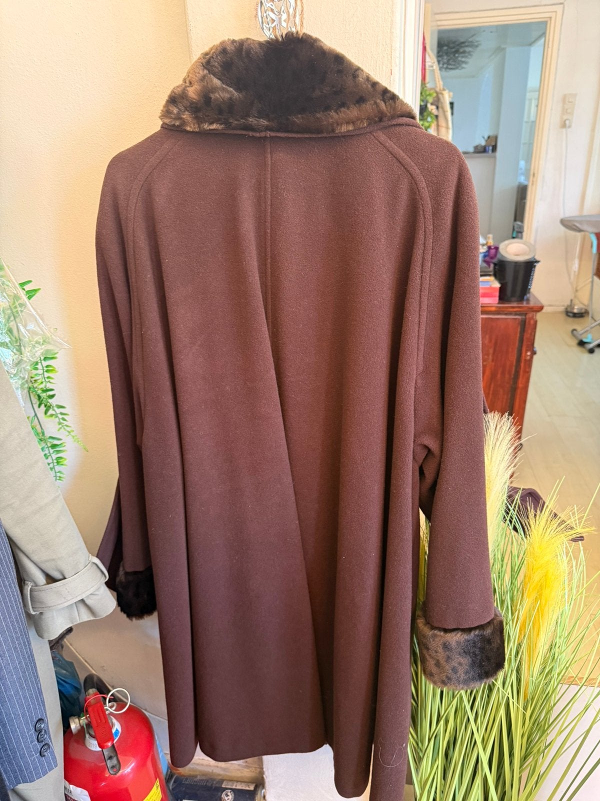 Mantel met cashmere en wol, Kleding | Dames, Ophalen of Verzenden, Zo goed als nieuw, Maat 42/44 (L), Bruin