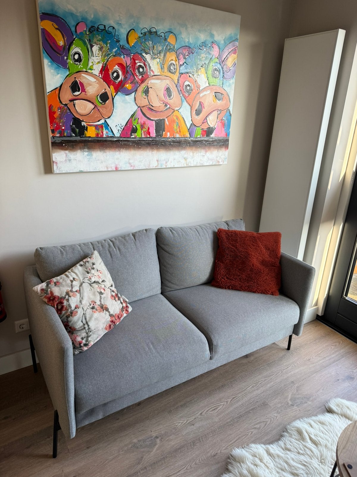 Bankje grijs, Ophalen, 150 tot 200 cm, Tweepersoons, 75 tot 100 cm